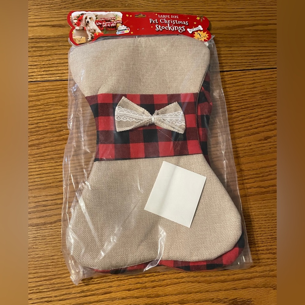 2 Pet Christmas stocking bone shaped